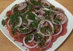 Turkish Parsley Red Onion and Tomato Salad