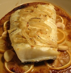 Fish with tahini sauce