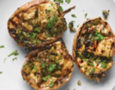 Grilled Eggplant with Crispy Onion